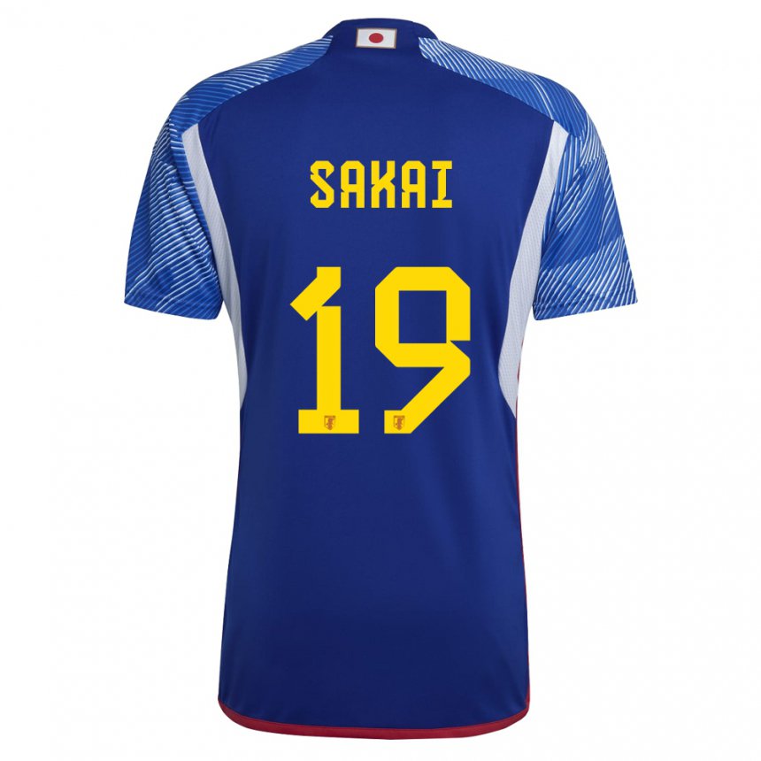 Børn Japans Hiroki Sakai #19 Kongeblå Hjemmebane Spillertrøjer 22-24 Trøje T-shirt