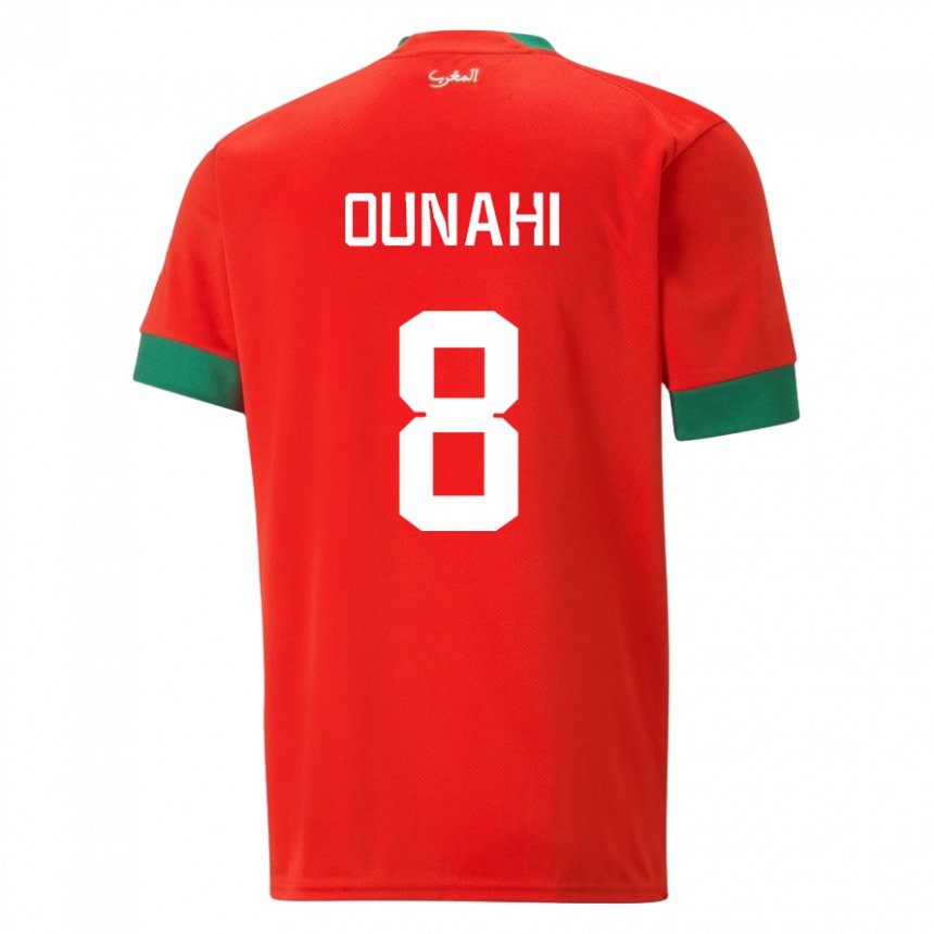 Børn Marokkos Azzeddine Ounahi #8 Rød Hjemmebane Spillertrøjer 22-24 Trøje T-shirt