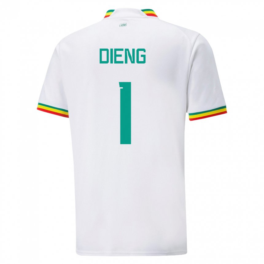 Børn Senegals Timothy Dieng #1 Hvid Hjemmebane Spillertrøjer 22-24 Trøje T-shirt