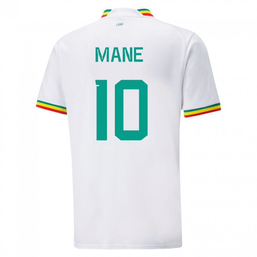 Børn Senegals Sadio Mane #10 Hvid Hjemmebane Spillertrøjer 22-24 Trøje T-shirt