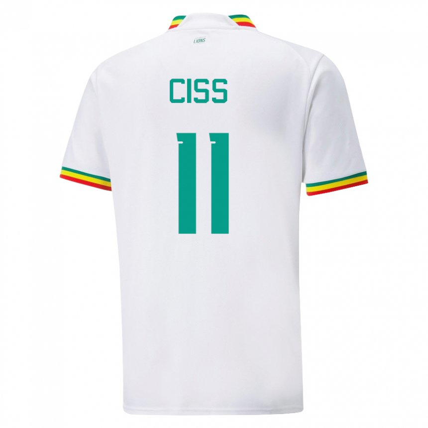 Børn Senegals Pathe Ciss #11 Hvid Hjemmebane Spillertrøjer 22-24 Trøje T-shirt
