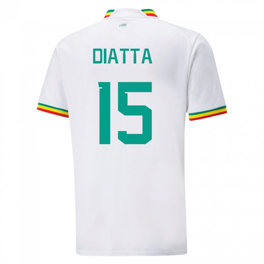 Børn Senegals Krepin Diatta #15 Hvid Hjemmebane Spillertrøjer 22-24 Trøje T-shirt