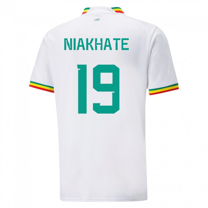 Børn Senegals Moussa Niakhate #19 Hvid Hjemmebane Spillertrøjer 22-24 Trøje T-shirt