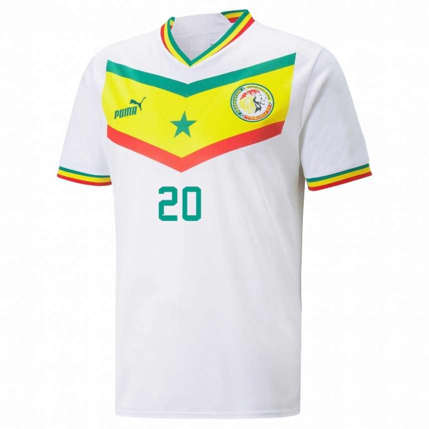 Børn Senegals Bamba Dieng #20 Hvid Hjemmebane Spillertrøjer 22-24 Trøje T-shirt