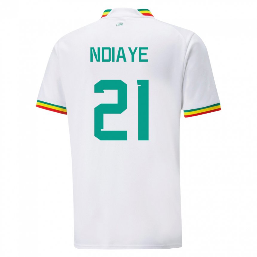 Børn Senegals Iliman Ndiaye #21 Hvid Hjemmebane Spillertrøjer 22-24 Trøje T-shirt