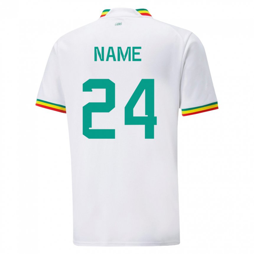 Børn Senegals Moustapha Name #24 Hvid Hjemmebane Spillertrøjer 22-24 Trøje T-shirt
