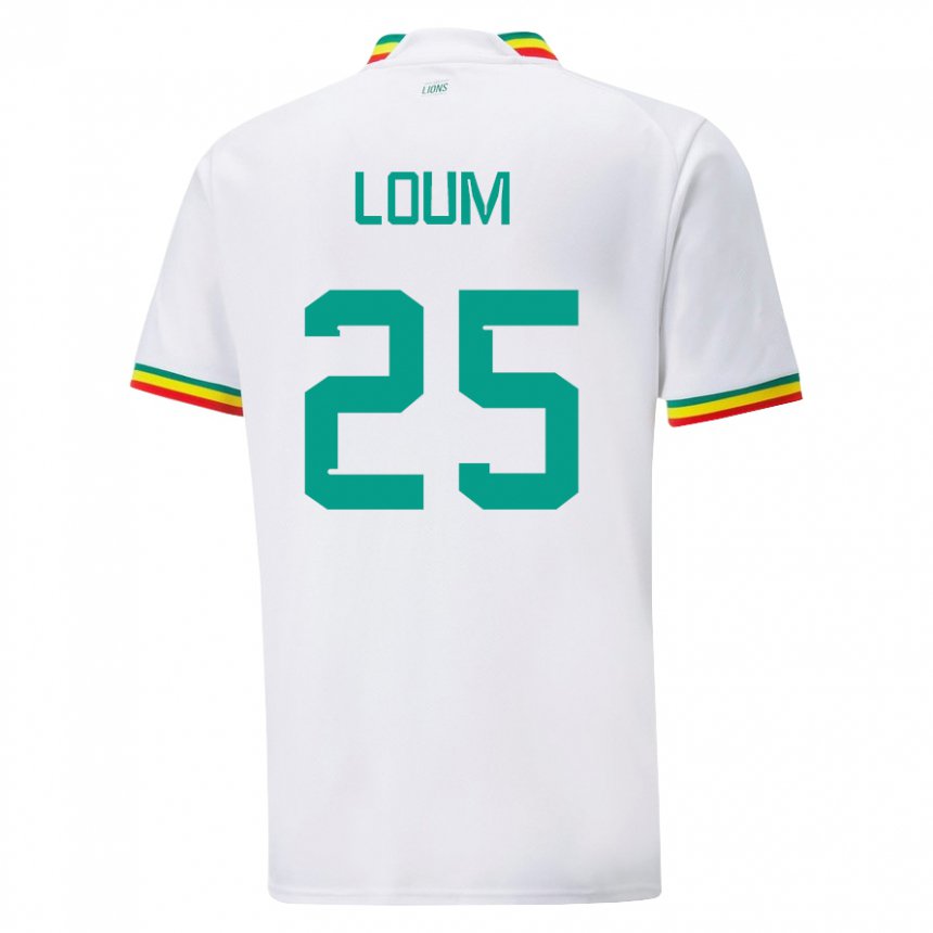Børn Senegals Mamadou Loum #25 Hvid Hjemmebane Spillertrøjer 22-24 Trøje T-shirt
