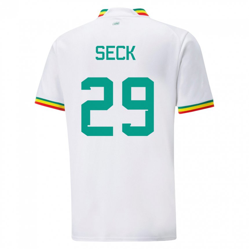 Børn Senegals Demba Seck #29 Hvid Hjemmebane Spillertrøjer 22-24 Trøje T-shirt