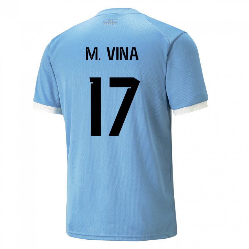 Børn Uruguays Matias Vina #17 Blå Hjemmebane Spillertrøjer 22-24 Trøje T-shirt