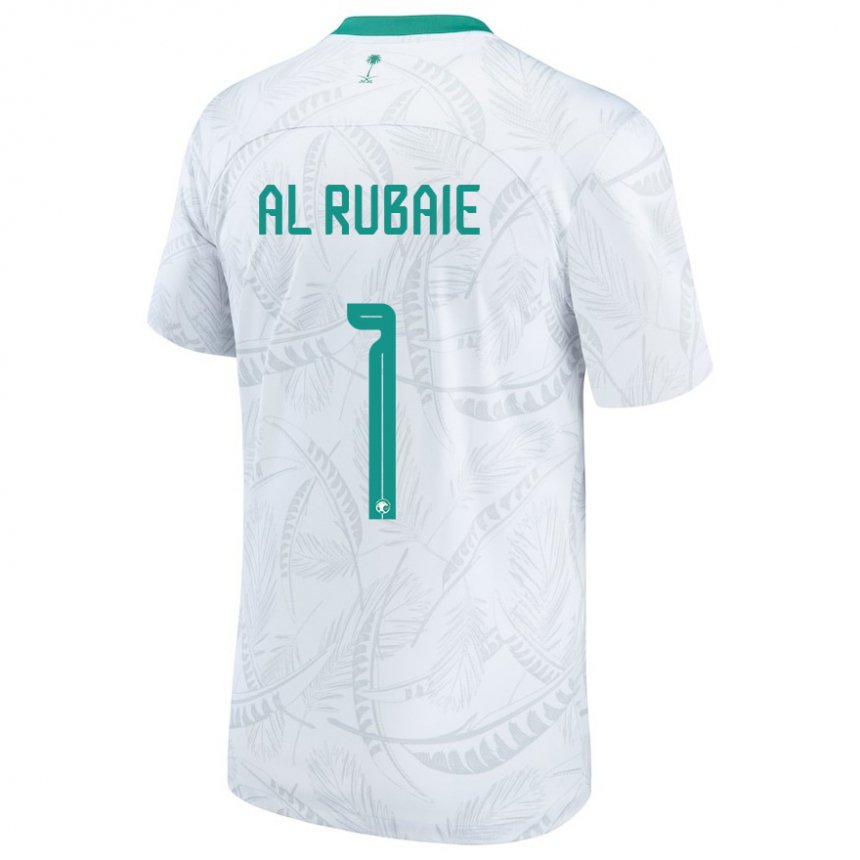Børn Saudi-arabiens Mohammed Al Rubaie #1 Hvid Hjemmebane Spillertrøjer 22-24 Trøje T-shirt
