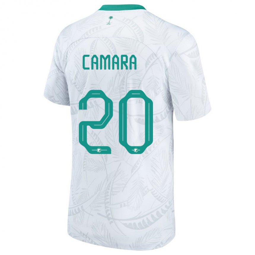 Børn Saudi-arabiens Haroune Camara #20 Hvid Hjemmebane Spillertrøjer 22-24 Trøje T-shirt