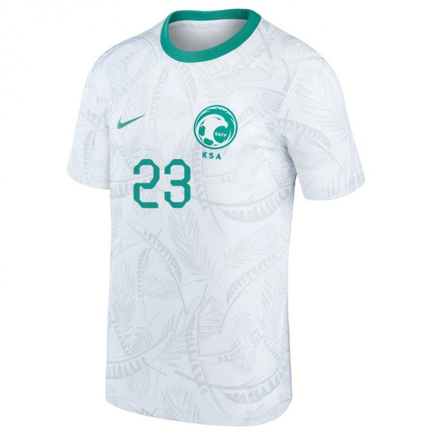 Børn Saudi-arabiens Nawaf Al Qqidi #23 Hvid Hjemmebane Spillertrøjer 22-24 Trøje T-shirt