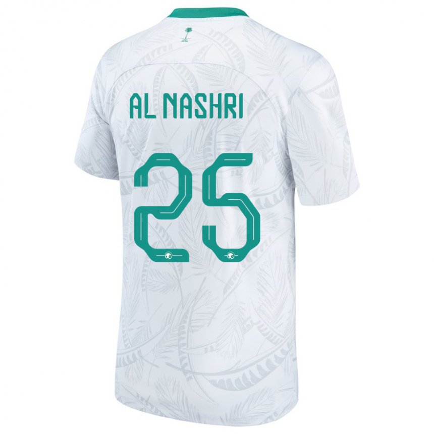 Børn Saudi-arabiens Awad Al Nashri #25 Hvid Hjemmebane Spillertrøjer 22-24 Trøje T-shirt