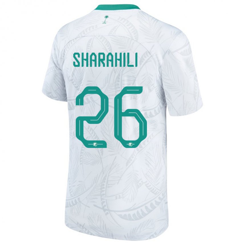 Børn Saudi-arabiens Riyadh Sharahili #26 Hvid Hjemmebane Spillertrøjer 22-24 Trøje T-shirt