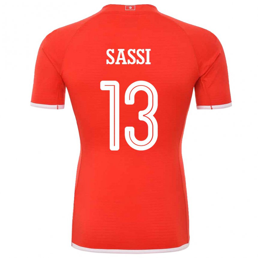 Børn Tunesiens Ferjani Sassi #13 Rød Hjemmebane Spillertrøjer 22-24 Trøje T-shirt
