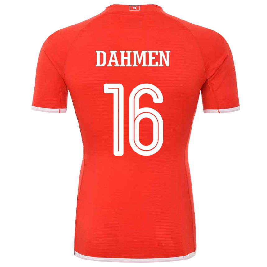Børn Tunesiens Aymen Dahmen #16 Rød Hjemmebane Spillertrøjer 22-24 Trøje T-shirt