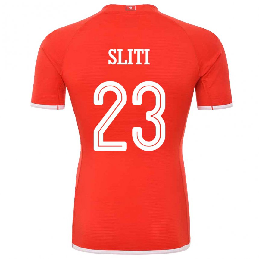 Børn Tunesiens Naim Sliti #23 Rød Hjemmebane Spillertrøjer 22-24 Trøje T-shirt