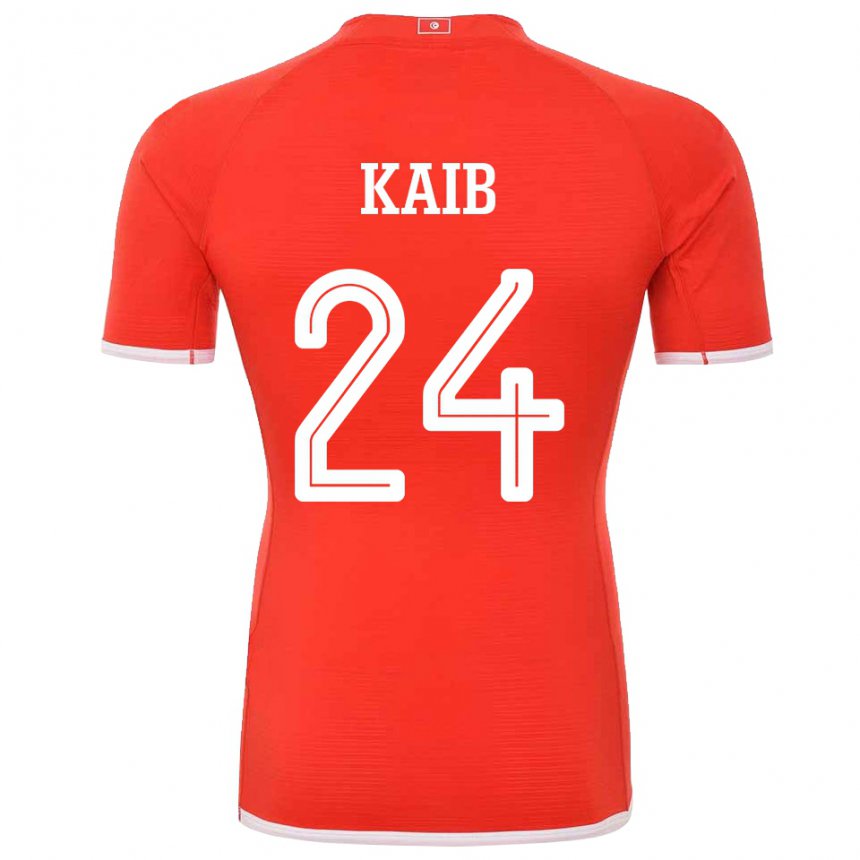 Børn Tunesiens Rami Kaib #24 Rød Hjemmebane Spillertrøjer 22-24 Trøje T-shirt