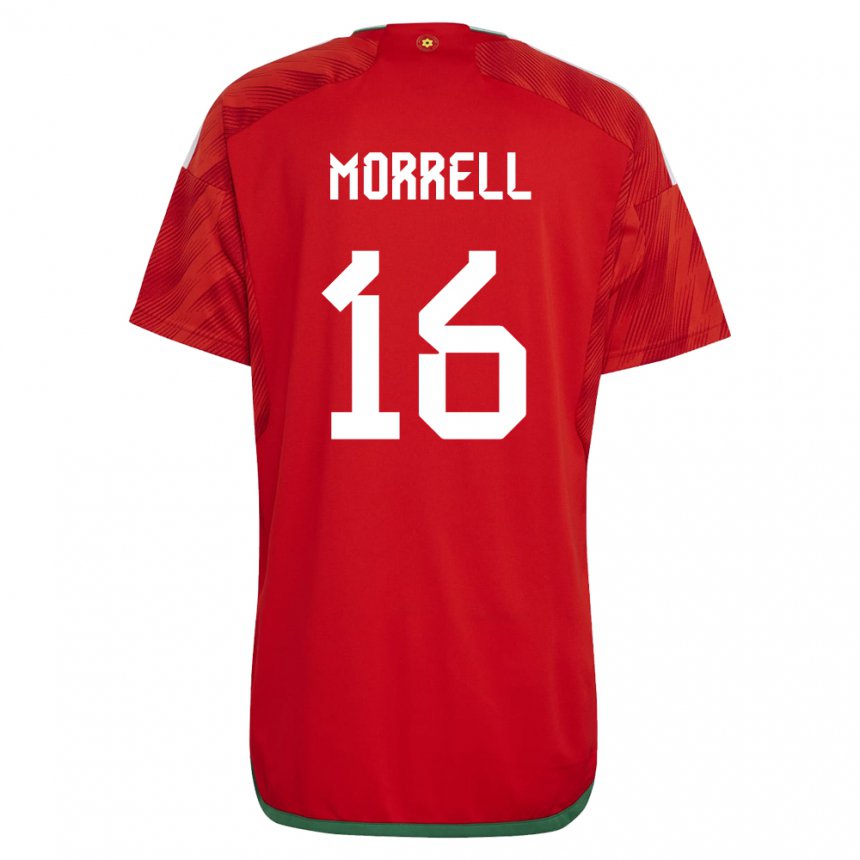 Børn Wales Joe Morrell #16 Rød Hjemmebane Spillertrøjer 22-24 Trøje T-shirt
