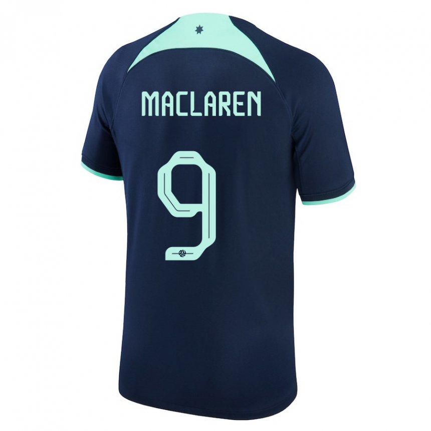 Børn Australiens Jamie Maclaren #9 Mørkeblå Udebane Spillertrøjer 22-24 Trøje T-shirt