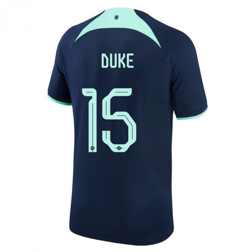 Børn Australiens Mitchell Duke #15 Mørkeblå Udebane Spillertrøjer 22-24 Trøje T-shirt