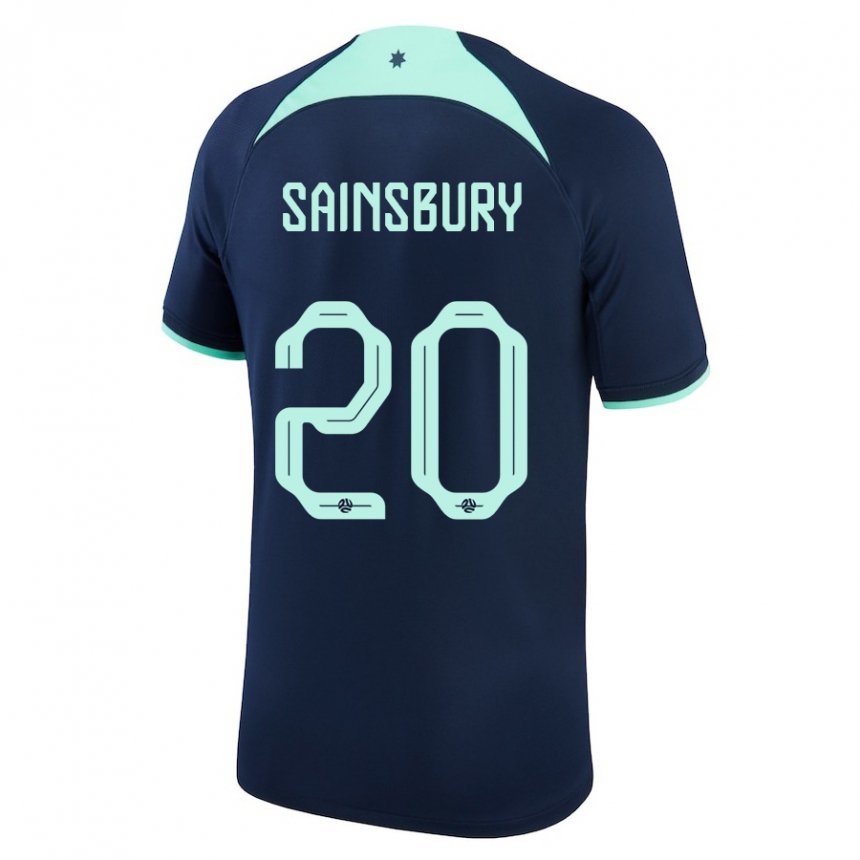 Børn Australiens Trent Sainsbury #20 Mørkeblå Udebane Spillertrøjer 22-24 Trøje T-shirt