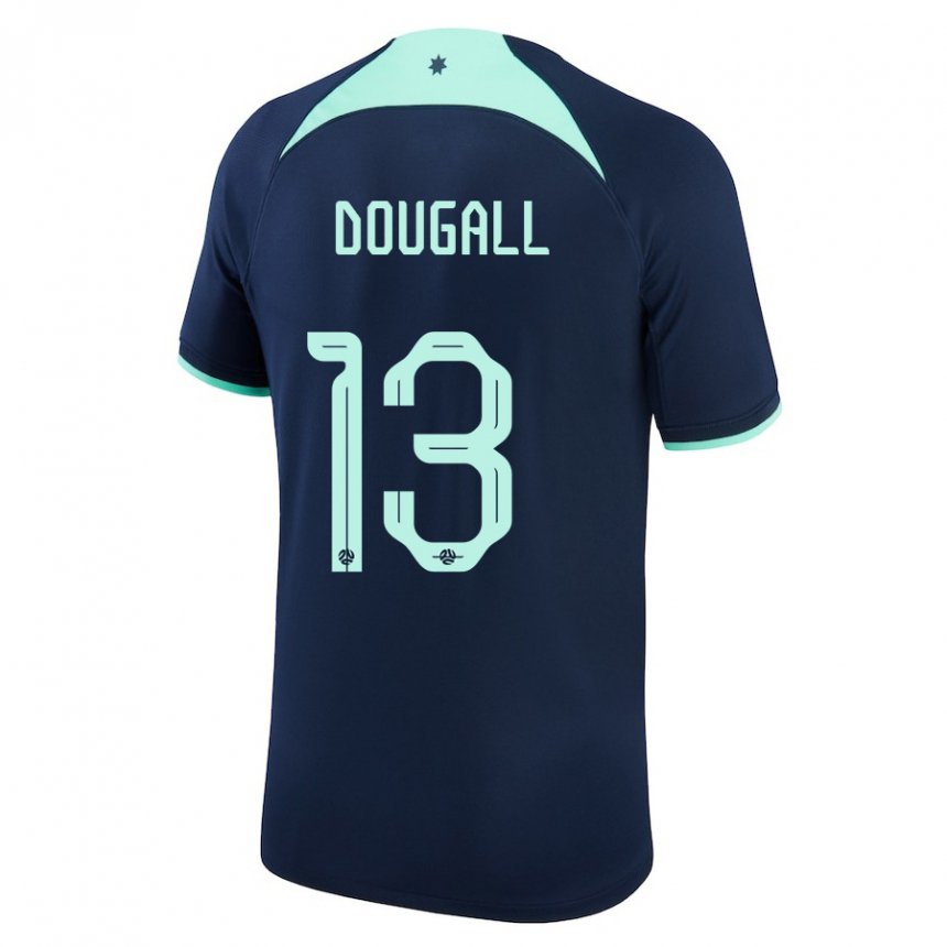 Børn Australiens Kenny Dougall #13 Mørkeblå Udebane Spillertrøjer 22-24 Trøje T-shirt