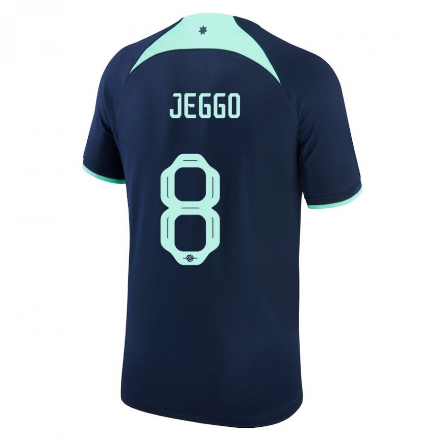 Børn Australiens James Jeggo #8 Mørkeblå Udebane Spillertrøjer 22-24 Trøje T-shirt
