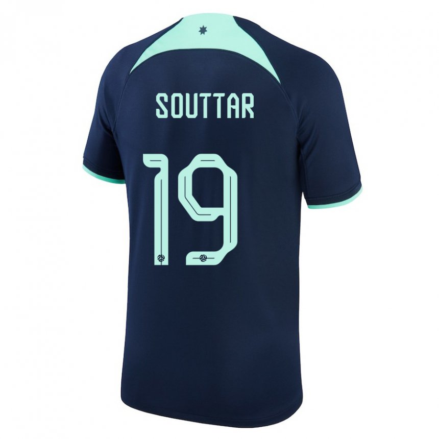 Børn Australiens Harry Souttar #19 Mørkeblå Udebane Spillertrøjer 22-24 Trøje T-shirt