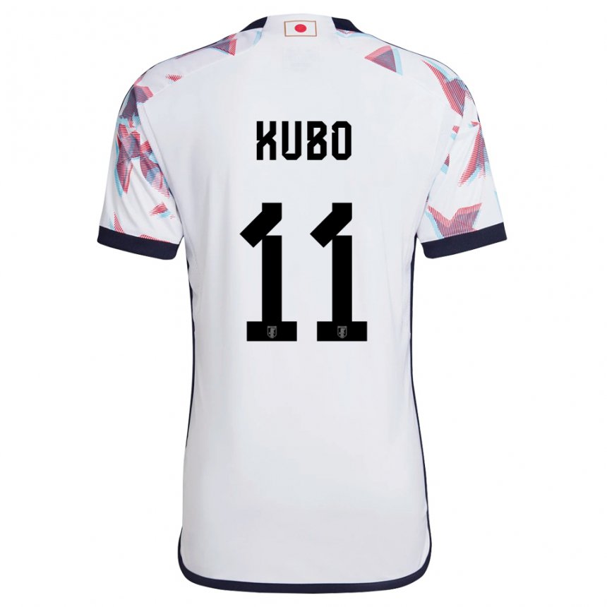 Børn Japans Takefusa Kubo #11 Hvid Udebane Spillertrøjer 22-24 Trøje T-shirt
