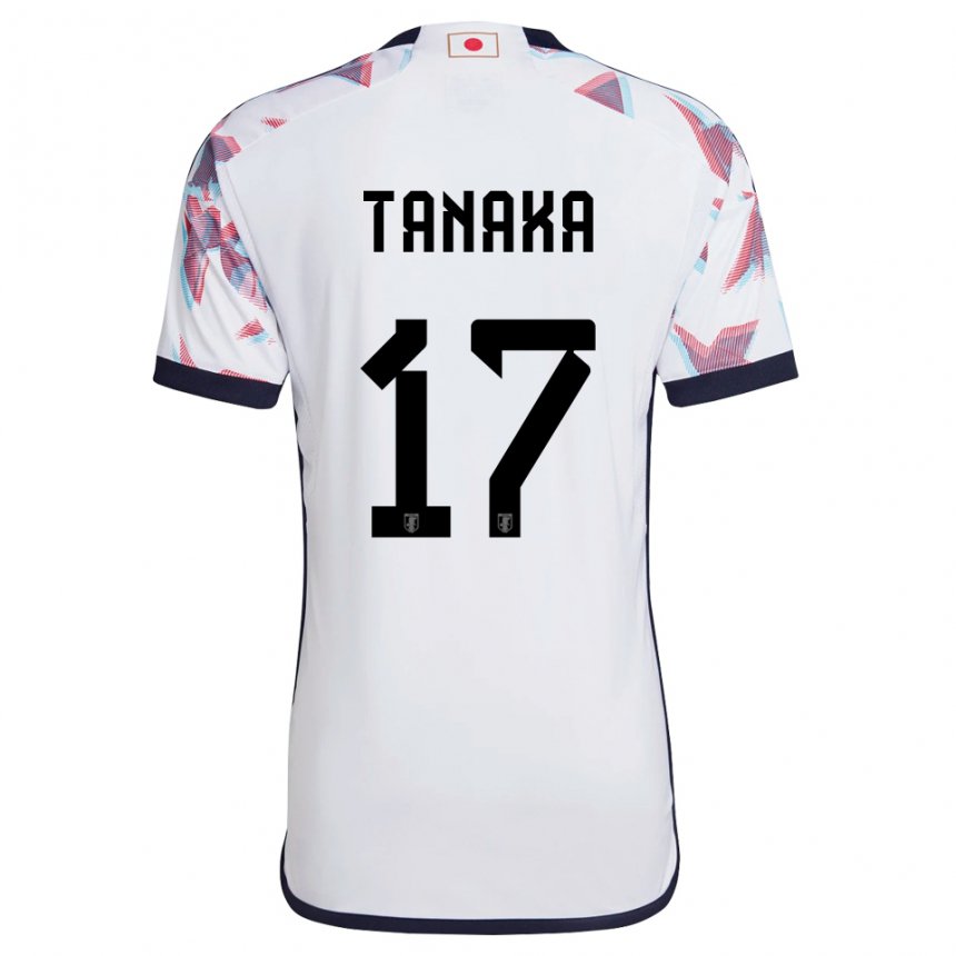 Børn Japans Ao Tanaka #17 Hvid Udebane Spillertrøjer 22-24 Trøje T-shirt