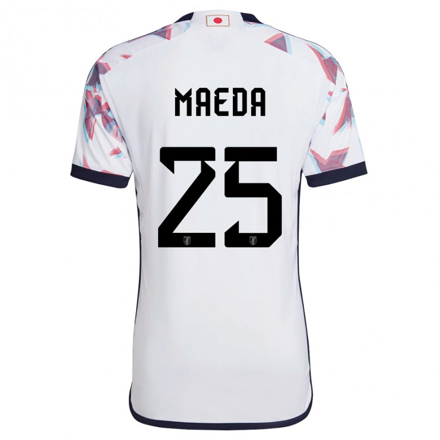 Børn Japans Daizen Maeda #25 Hvid Udebane Spillertrøjer 22-24 Trøje T-shirt