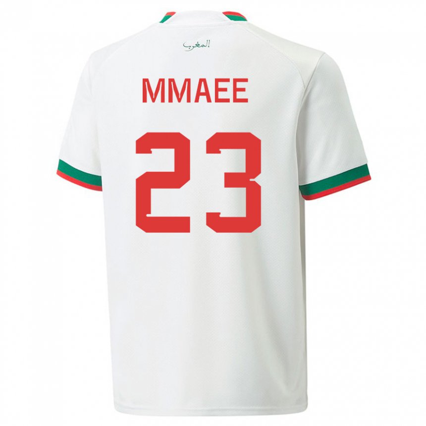 Børn Marokkos Ryan Mmaee #23 Hvid Udebane Spillertrøjer 22-24 Trøje T-shirt