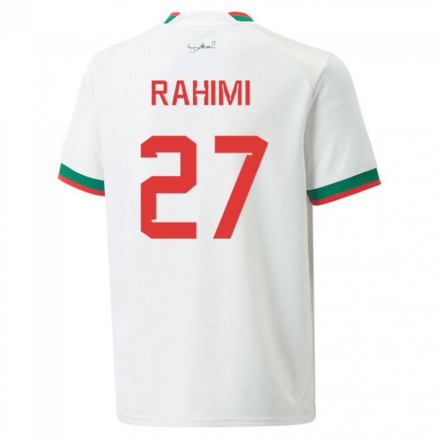 Børn Marokkos Soufiane Rahimi #27 Hvid Udebane Spillertrøjer 22-24 Trøje T-shirt