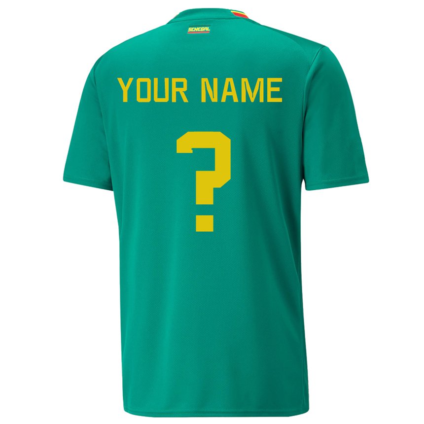 Børn Senegals Dit Navn #0 Grøn Udebane Spillertrøjer 22-24 Trøje T-shirt