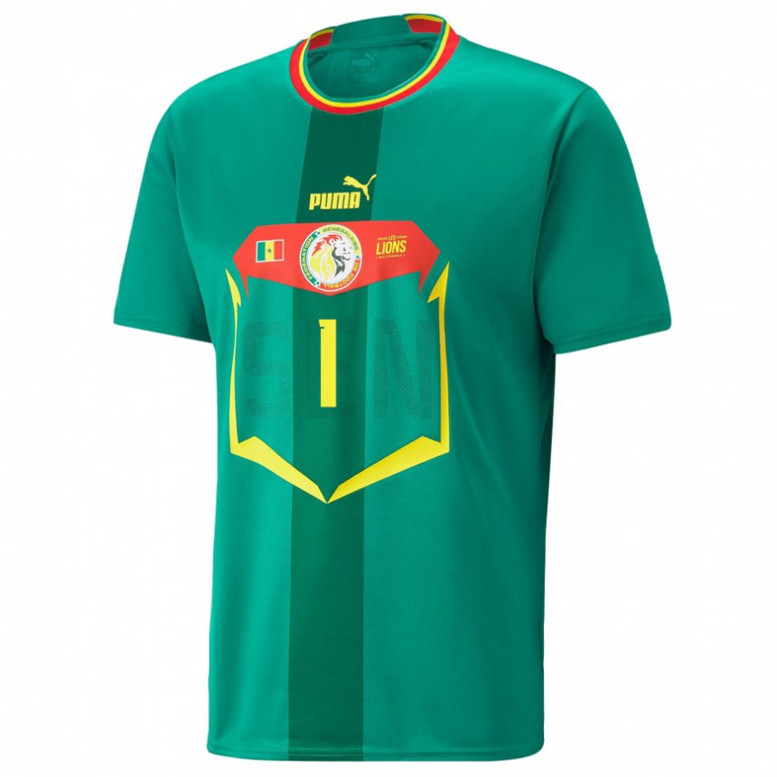 Børn Senegals Timothy Dieng #1 Grøn Udebane Spillertrøjer 22-24 Trøje T-shirt