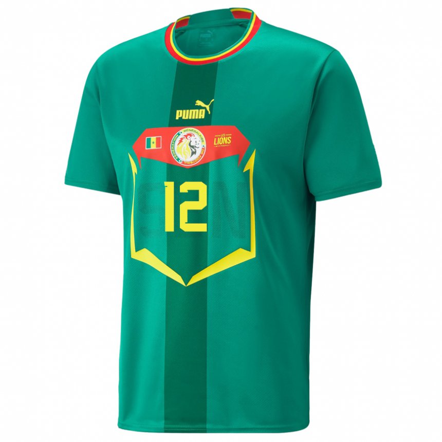 Børn Senegals Fode Ballo-toure #12 Grøn Udebane Spillertrøjer 22-24 Trøje T-shirt