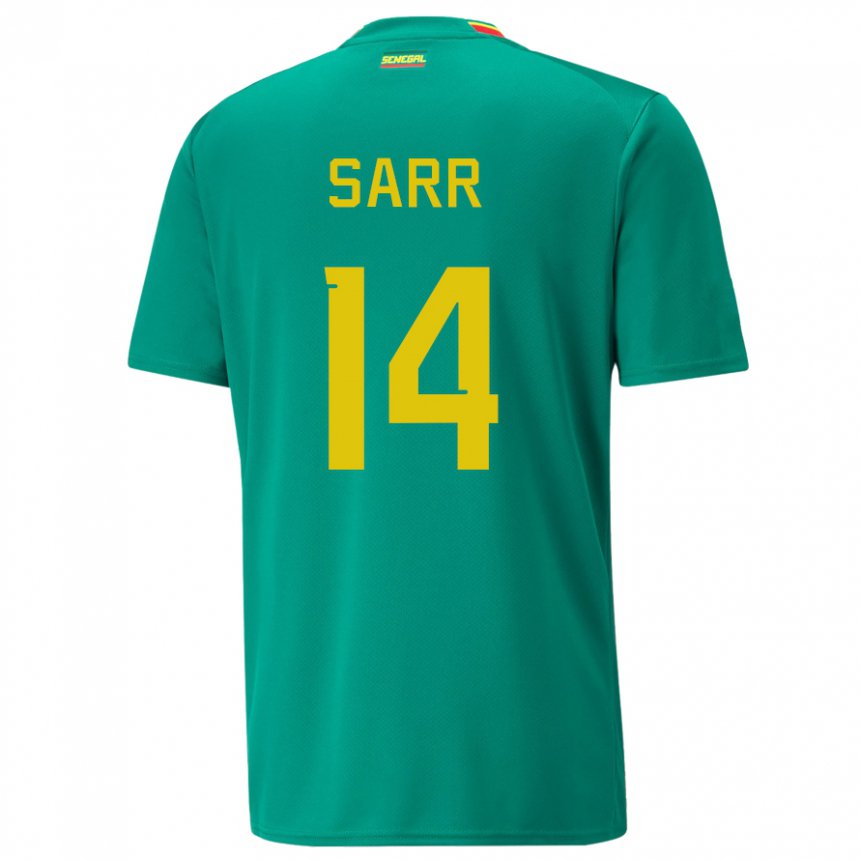 Børn Senegals Pape Sarr #14 Grøn Udebane Spillertrøjer 22-24 Trøje T-shirt