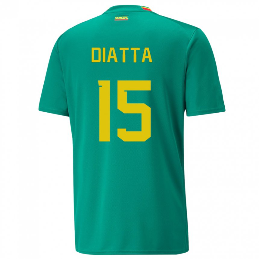 Børn Senegals Krepin Diatta #15 Grøn Udebane Spillertrøjer 22-24 Trøje T-shirt