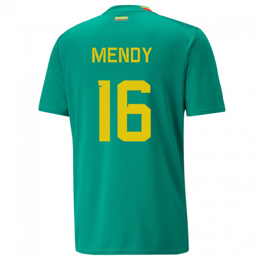 Børn Senegals Edouard Mendy #16 Grøn Udebane Spillertrøjer 22-24 Trøje T-shirt