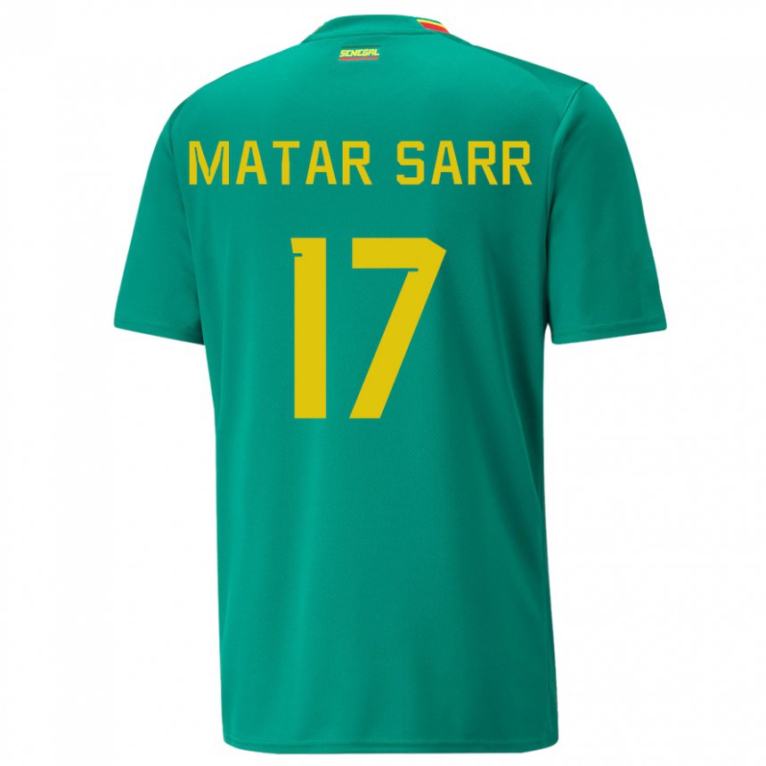 Børn Senegals Pape Matar Sarr #17 Grøn Udebane Spillertrøjer 22-24 Trøje T-shirt