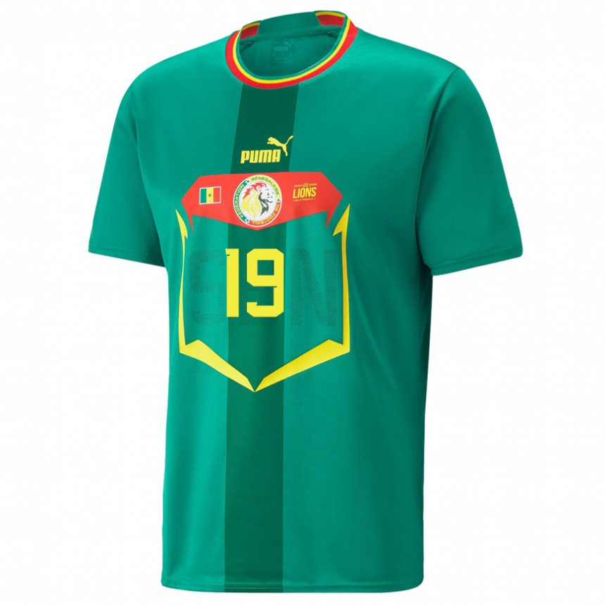Børn Senegals Moussa Niakhate #19 Grøn Udebane Spillertrøjer 22-24 Trøje T-shirt