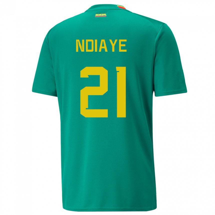 Børn Senegals Iliman Ndiaye #21 Grøn Udebane Spillertrøjer 22-24 Trøje T-shirt