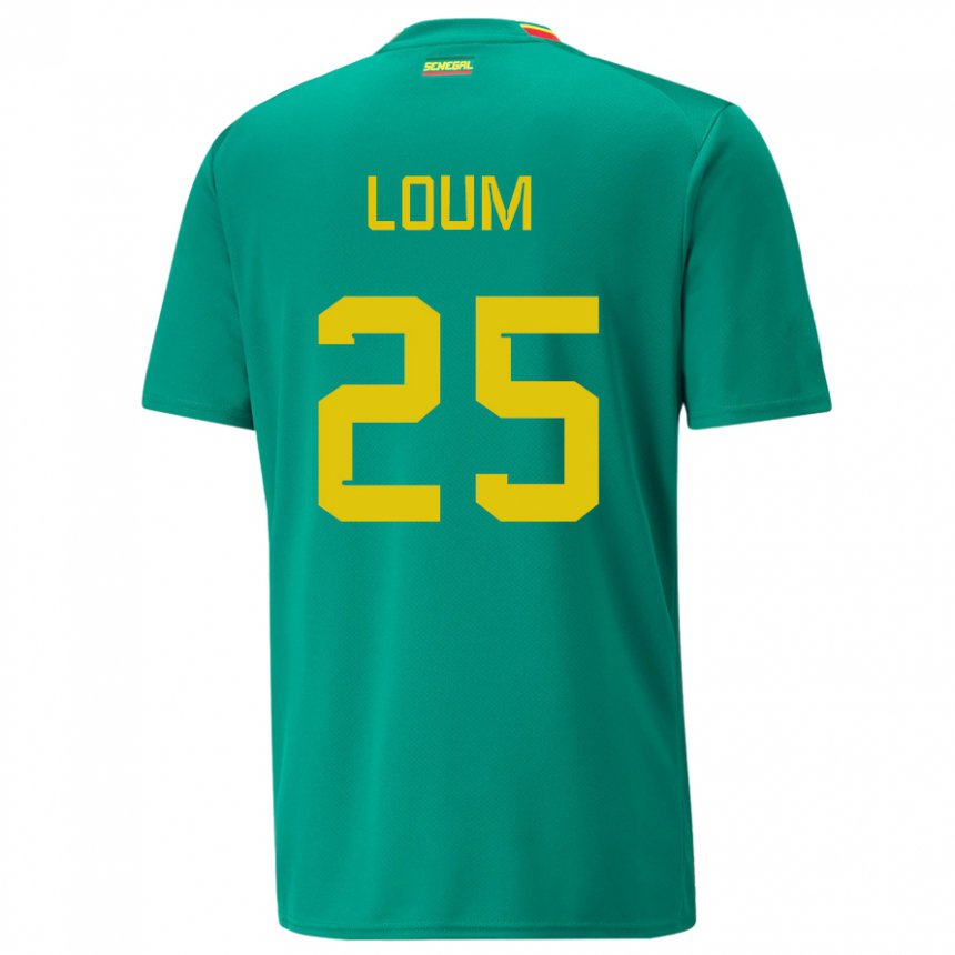 Børn Senegals Mamadou Loum #25 Grøn Udebane Spillertrøjer 22-24 Trøje T-shirt