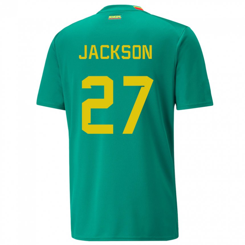 Børn Senegals Nicolas Jackson #27 Grøn Udebane Spillertrøjer 22-24 Trøje T-shirt