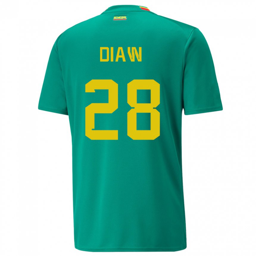 Børn Senegals Mory Diaw #28 Grøn Udebane Spillertrøjer 22-24 Trøje T-shirt