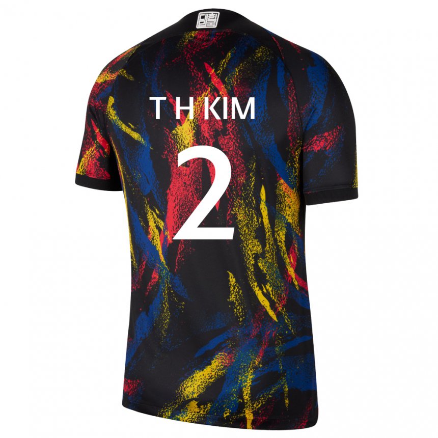 Børn Sydkoreas Tae-hwan Kim #2 Flerfarvet Udebane Spillertrøjer 22-24 Trøje T-shirt