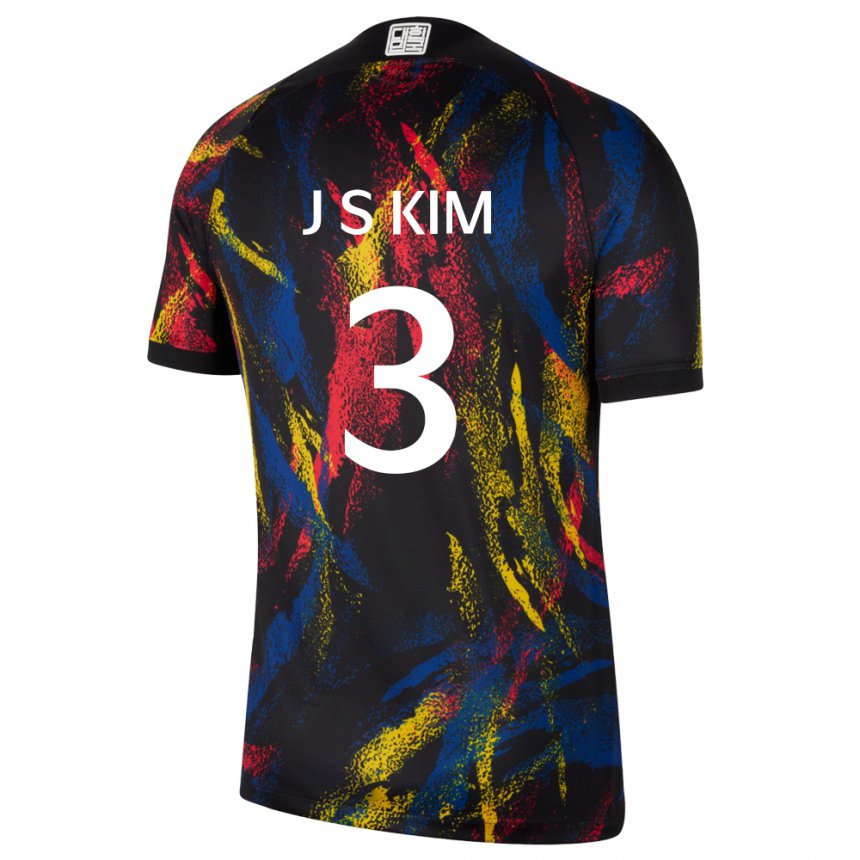 Børn Sydkoreas Jin-su Kim #3 Flerfarvet Udebane Spillertrøjer 22-24 Trøje T-shirt