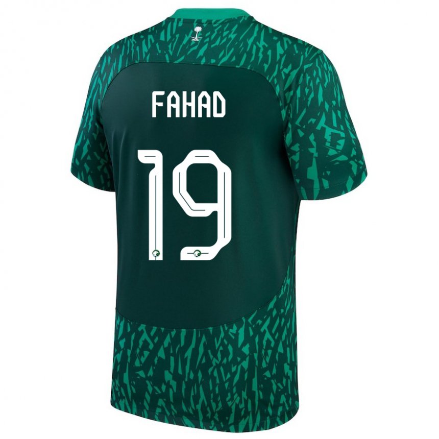 Børn Saudi-arabiens Fahad Al Muwallad #19 Mørkegrøn Udebane Spillertrøjer 22-24 Trøje T-shirt