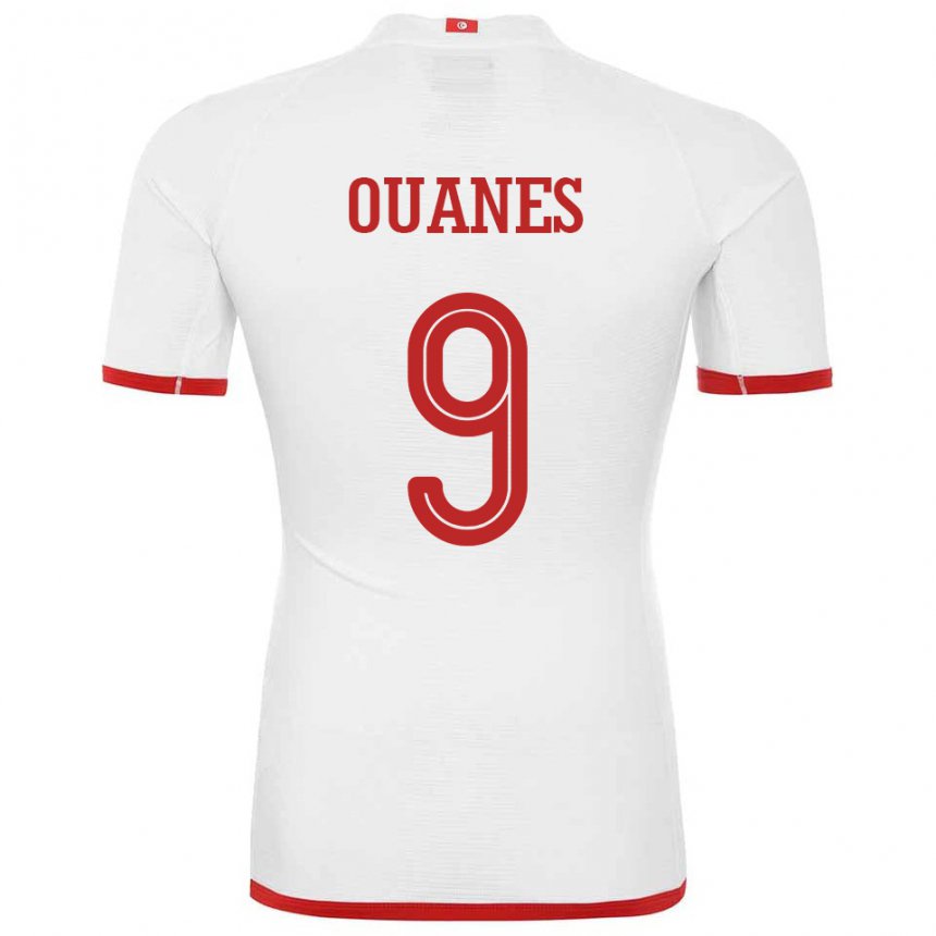 Børn Tunesiens Mortadha Ben Ouanes #9 Hvid Udebane Spillertrøjer 22-24 Trøje T-shirt